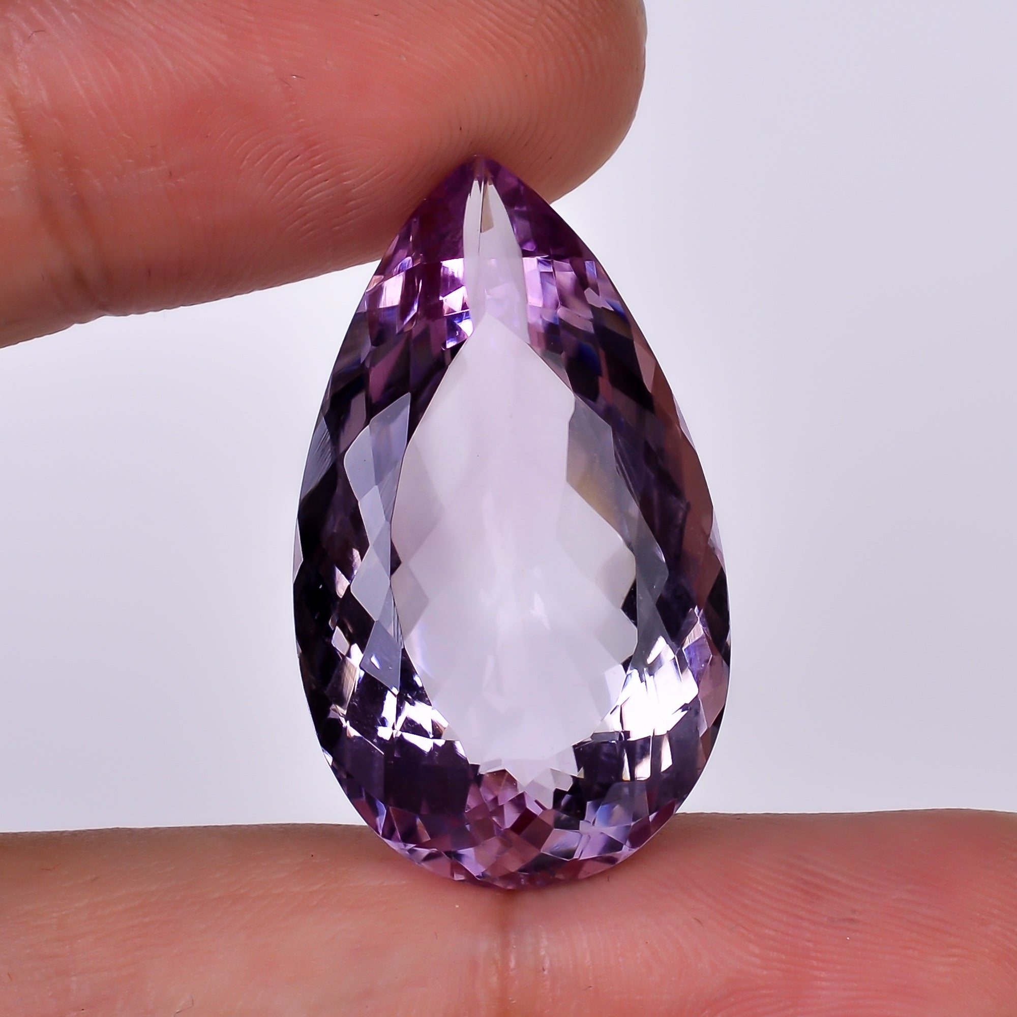natural amethyst pear shape facit cut stone loose gemstone